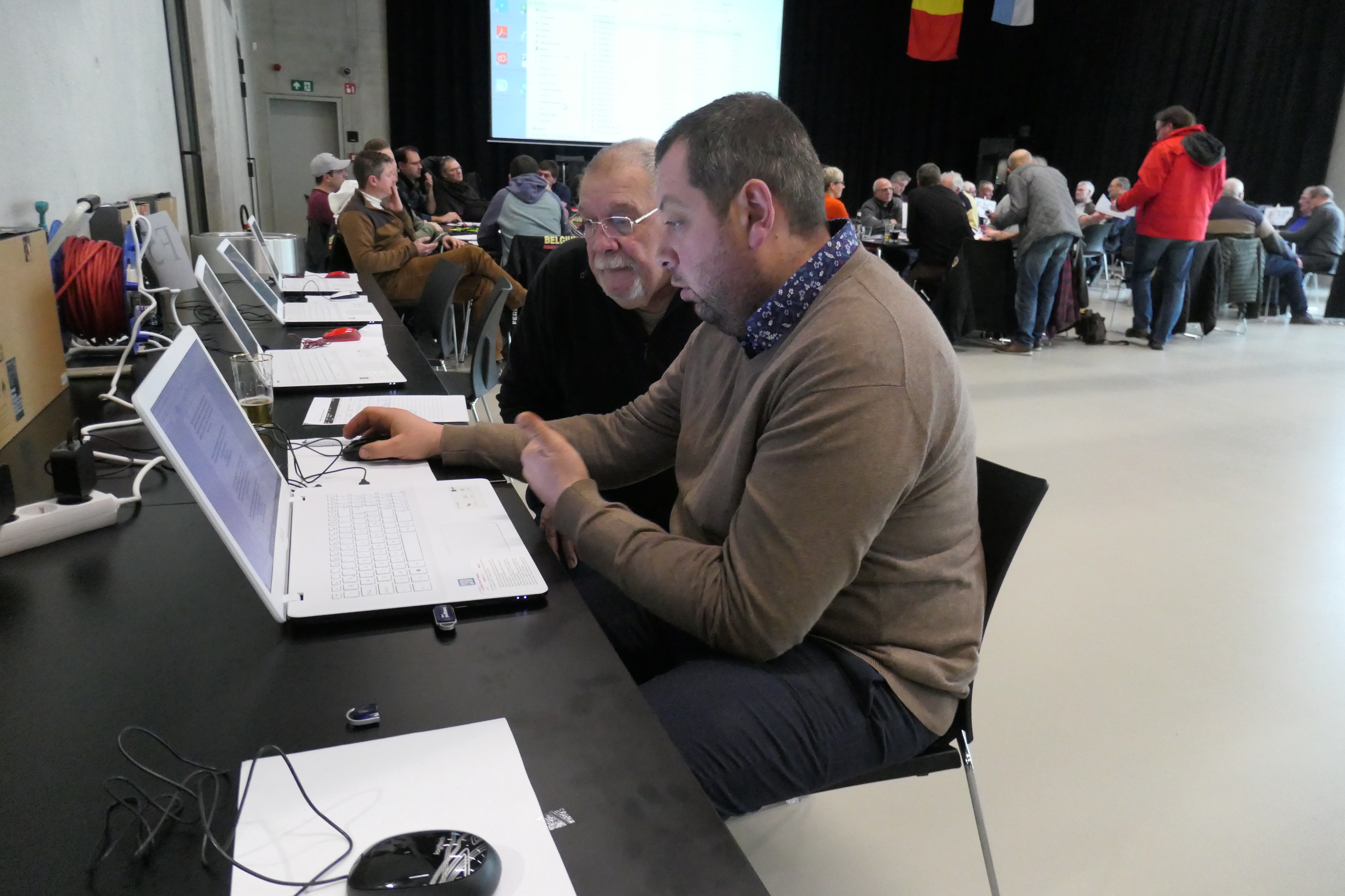 Filling in the reports form on one of the AAM laptops