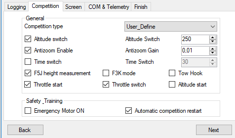 Altis logger for e-F3B